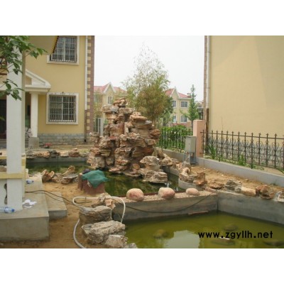 水泥塑石驳岸 水榭 水泥假山图5