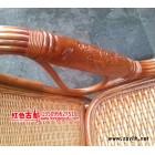 **精工藤木雕花藤摇椅弯板宽大钉枝木扶手雕花直板摇椅