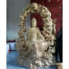 木雕观音站像 木雕佛像工艺品 纯手工木雕佛像 木雕九龙观音
