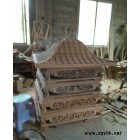 木雕樟木轿子木质雕龙佛龛 文武轿雕刻木质实心佛龛