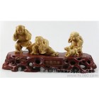 2014年乐清黄杨木雕**家居摆件商务礼品人物木雕竹爆平安