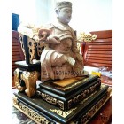 惠祥木雕工艺、台湾48CM脱椅广泽尊王樟木雕刻，桧木双龙神椅