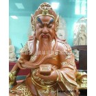 供奉木雕关公佛像，关圣帝君神像精雕二度漆描金**