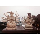 木雕佛像准提菩萨贴金彩绘 39公分高品质木雕佛像工艺品