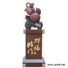 深圳千艺坊 财福临门葫芦大型落地木雕型号S-41工艺摆件树脂工艺品开业庆典创意礼品