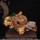 宜居品阁YW001N实木根雕木雕 天然根抱石 动物类吉祥摆件