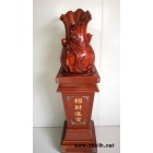 千艺坊1.0 花开富贵大花瓶客厅玄关落地家居饰品摆件 木雕工艺品乔迁礼物