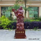 千艺坊特大财源广进弥勒佛木雕落地工艺摆件 公司开业乔迁礼物
