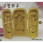 直销 黄杨木雕刻东方三圣三开盒摆件 黄杨木雕刻工艺品