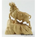 乐清黄杨木雕**家居摆件商务礼品 奋进牛动物木雕2014年新品特