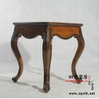 定制            美式实木雕花角几 复古边几 法