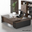 总裁老板桌新中式办公桌班台1.8/2米嵌实木雕花现代简约经理书桌
