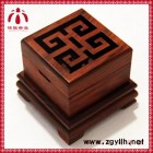 经生香道 真正大红酸枝木雕回纹印匣式盘香炉配香篆