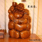 包邮 柚木实木工艺品 手工雕刻弥勒佛实木雕像摆件 家居时尚摆件