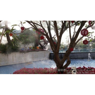 宏日 HR-PWJ001园林广场人工造雾设备 专业环保冷雾 人造雾公司 水景造雾 园林喷雾美化