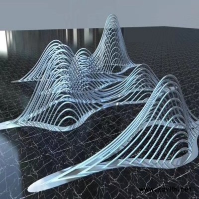 文福栋 不锈钢雕塑 按需定制 金属线性假山异形