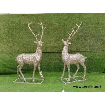 轩盛雕塑 不锈钢小鹿 304材质 不锈钢小品水景雕塑