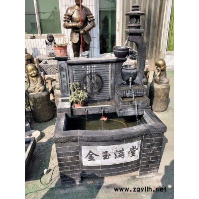 瑞景青石，晚霞红，流水摆件，室内装饰，庭院摆件，风水景观