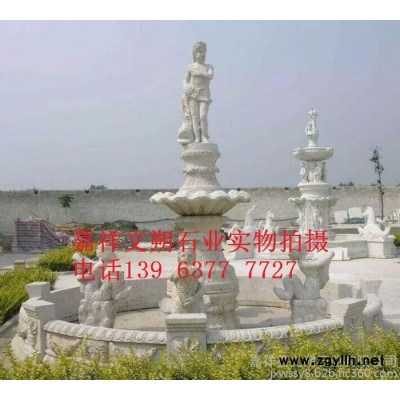 文朔石业专业定制户外水景雕塑石雕喷泉 园林小区流水装饰喷泉 石雕喷泉图片
