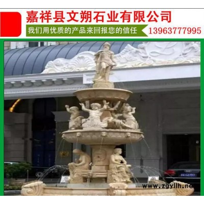 文朔石雕供应石雕喷泉图片  景观喷泉设计   别墅喷泉假山设计样式