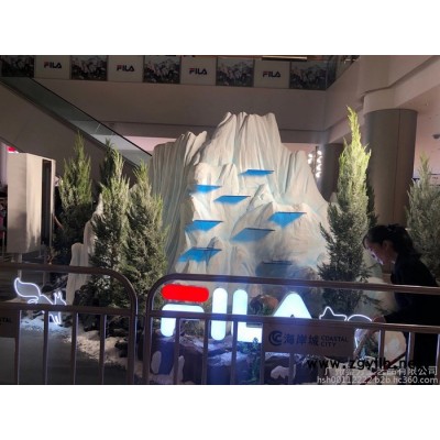 广州展览会场道具泡沫雕刻人造假山雪山制作厂家