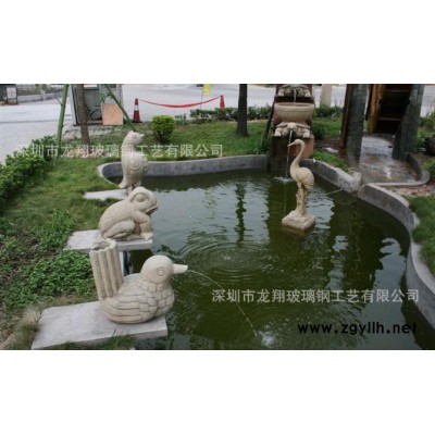 广东深圳专业生产水景喷泉 玻璃钢大型建筑复古西式动物喷泉