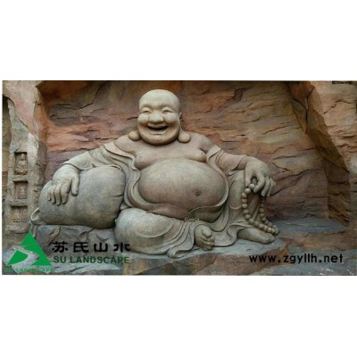 苏氏山水济南泉源广场特色假山水景