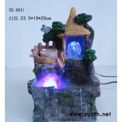 【艺品福人】喷泉流水水景摆设 乔迁创意礼品 假山流水喷泉