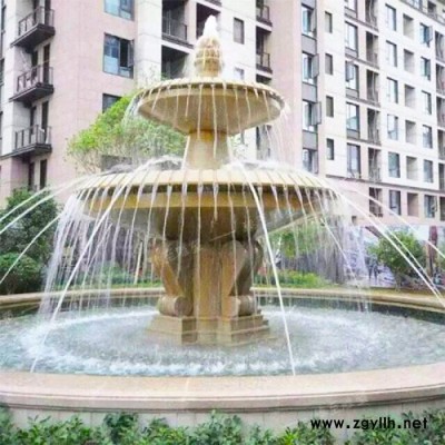 宏泰雕刻 石雕喷泉石雕喷泉流水景观大型庭院水景户外大理石欧式水钵流水盆喷水鱼池