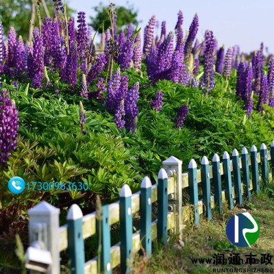 润通pvc草坪护栏塑钢围栏篱笆户外绿化带隔离栏花园花坛木纹塑木栅栏