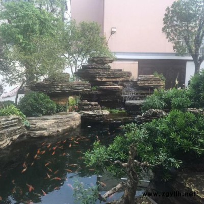 五行园林专业庭院假山鱼池设计与施工，山与水的结合更美！让您的庭院更气派