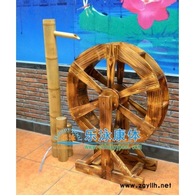 供应风水轮水车摆件流水鱼池假山水车大中小型水车木制防腐木假山摆件