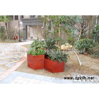 厂家批发进口山樟木环保花箱 道路木质户外花坛组合型花箱