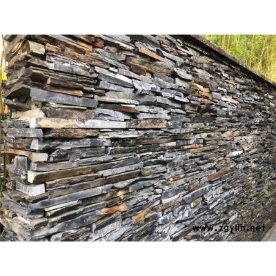 赛思天然石材垒墙条石青石板庭院假山背景墙垒墙条石