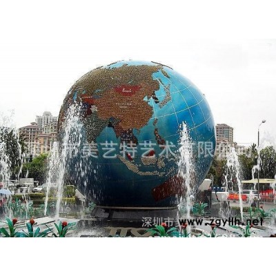 大型水景雕塑 不锈钢立体LED地球仪 广场  花园 装饰雕塑