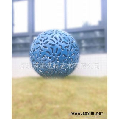 不锈钢喷漆 镂空球 空心花球制作 水景园林装饰必备