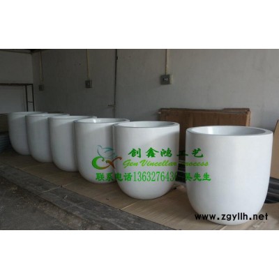 1白色商场仿真花艺花坛 东莞玻璃钢花盆厂