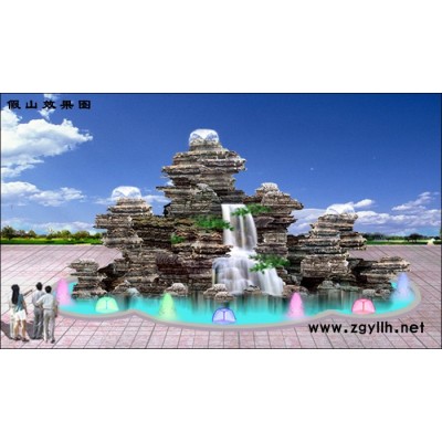 宏洋假山喷泉水泥假山