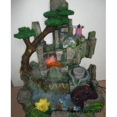 【艺品福人】假山流水喷泉室内加湿器 新房婚礼创意摆件