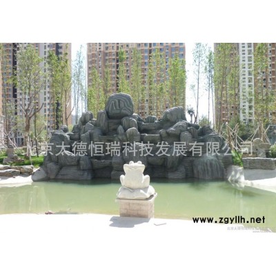 北京生产制作HD405户外大型玻璃钢假山园林景观装饰