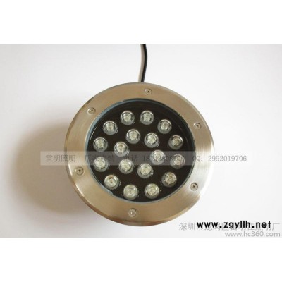 工程防水15W圆形LED地埋灯180mm暖白光绿光黄光埋地灯