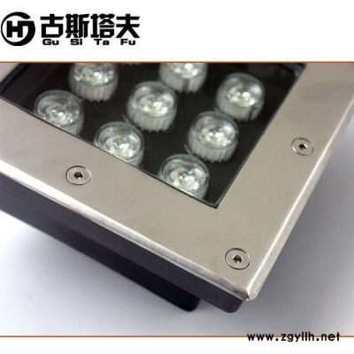 古斯塔夫HJ-DMD-0028地埋灯**9WLED正方形地埋灯户外防水埋地灯嵌入地射灯草坪灯
