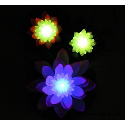 LED户外景观灯 **三件套 浮水水池装饰花 七彩佛供灯直
