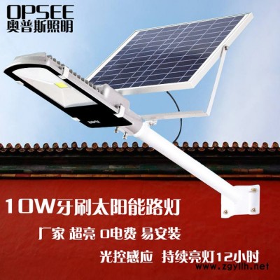 10W牙刷太阳能路灯户外防水led家用新农村道路灯光控感应庭院灯