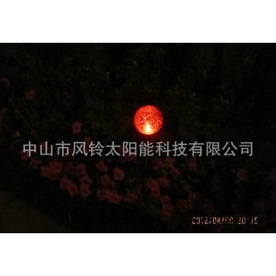 太阳能变色玻璃球灯 可变色庭院灯 别墅用草坪灯