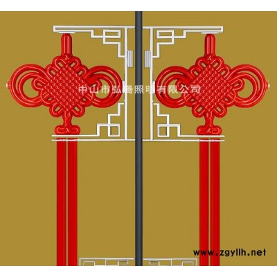 订制路灯杆led太阳能灯笼中国结灯 户外中国结景观灯