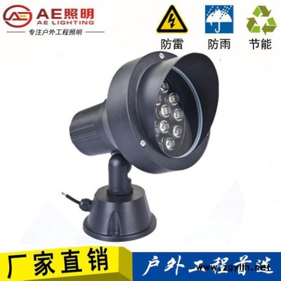 AE照明AE-CPD-01 户外亮化投光灯LED投射灯户外圆形聚光灯防水投光灯地灯草坪灯庭院景观地插灯