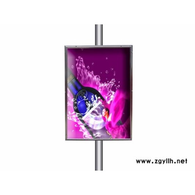 新款路灯灯箱 灯杆灯箱 路灯灯杆灯箱 圆形路灯 圆型灯箱 长方形圆角拉布D形路灯灯杆广告灯箱 自家工艺 中式