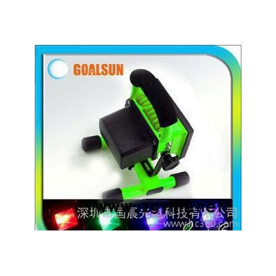 直销10W电池充电LED户外手提灯防水庭院灯 手提充电投光灯