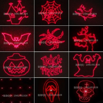 誓创科技MP004 万圣节光栅片鬼节激光草坪灯图案片 舞台灯镜片